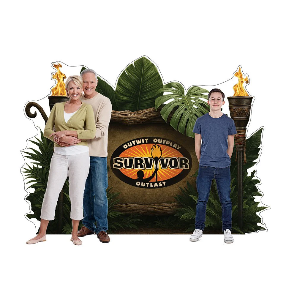 Survivor Backdrop Tiki Torch Cardboard Cutout Standee