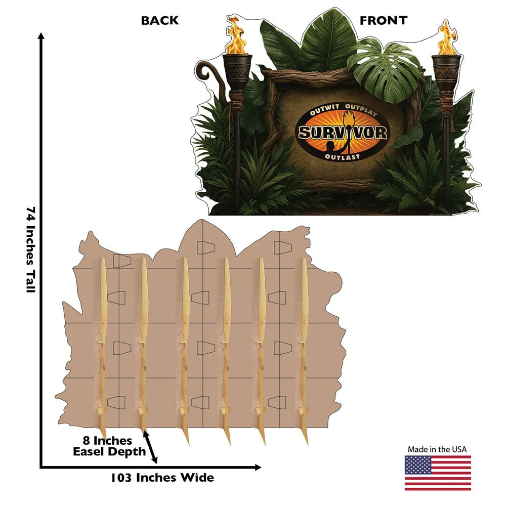 Survivor Backdrop Tiki Torch Cardboard Cutout Standee - Image 3