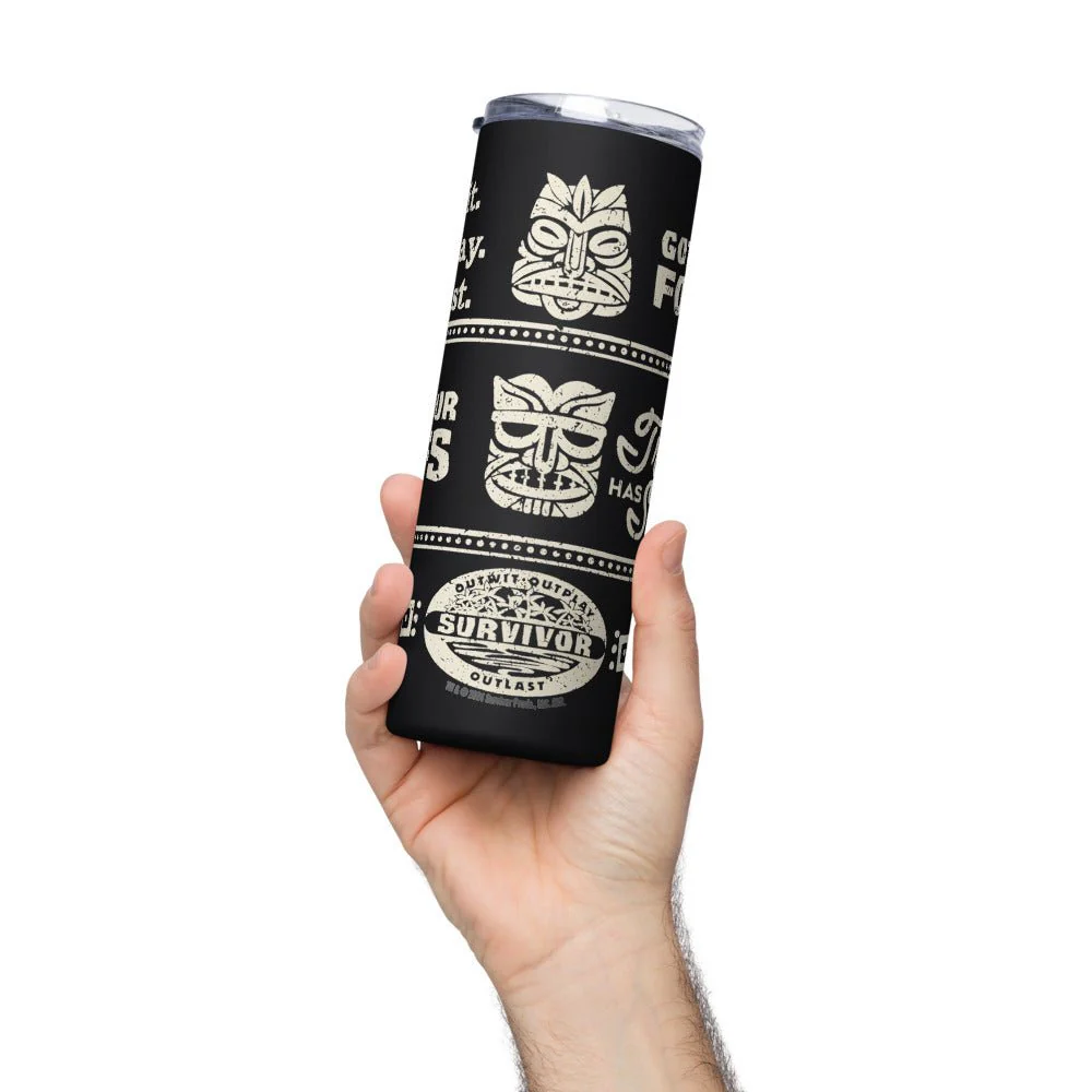 Survivor Castaway Quotes Mashup Stainless Steel Tumbler - Image 5