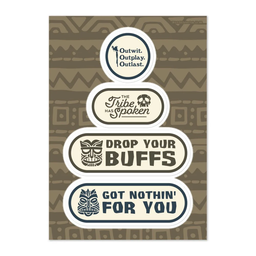 Survivor Castaway Quotes Sticker Sheet