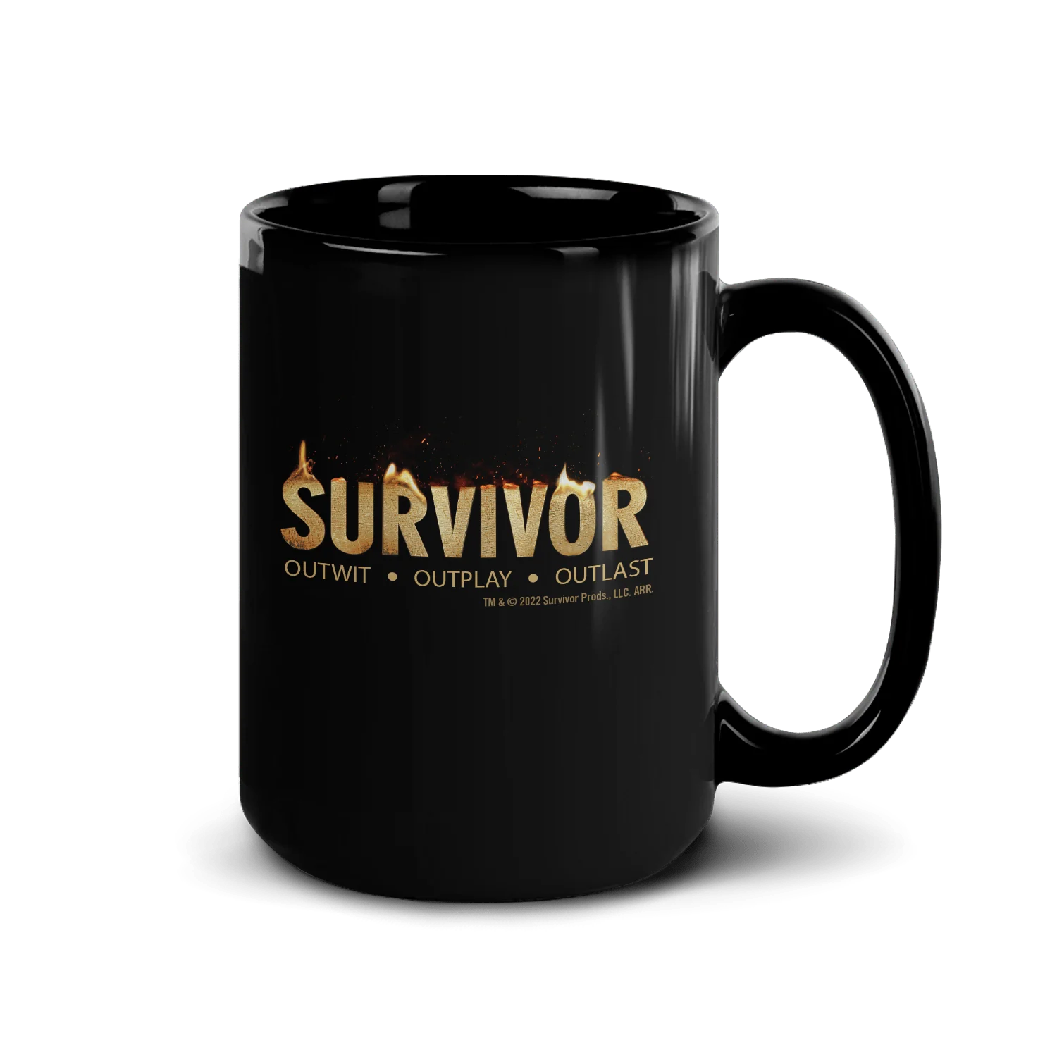 Survivor Flame Logo Black Mug - Image 5