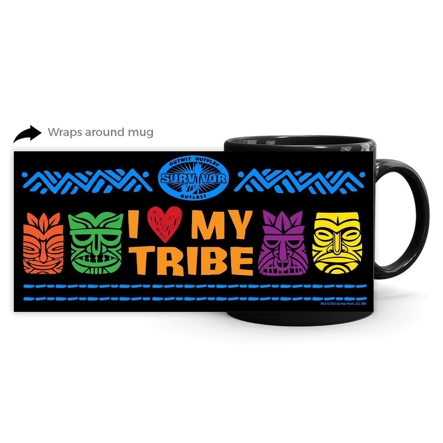Survivor I Love My Tribe Black Mug