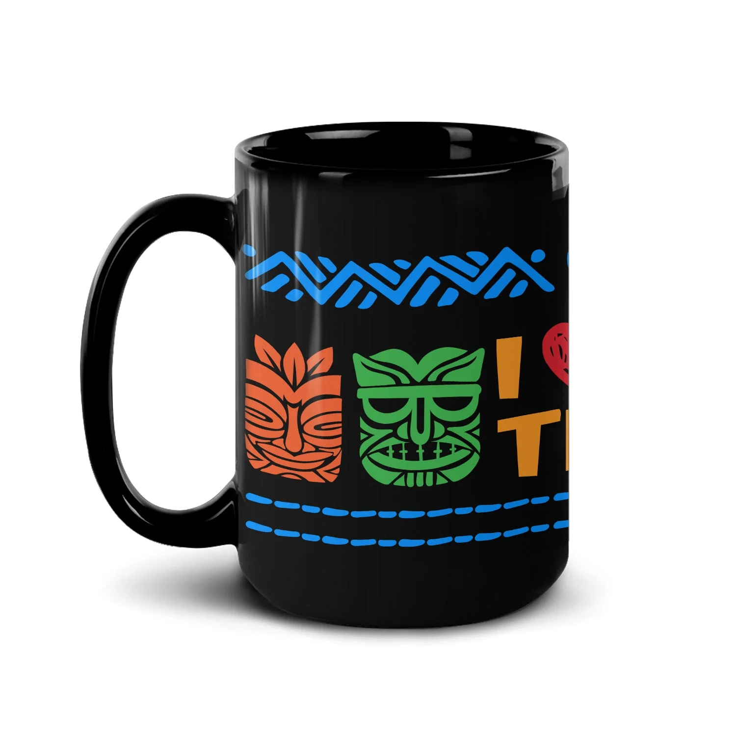 Survivor I Love My Tribe Black Mug - Image 6