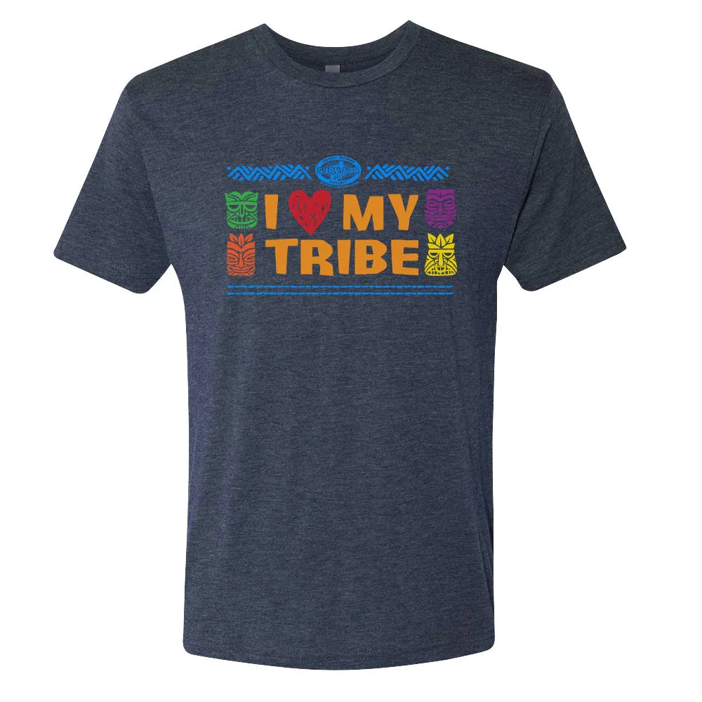 Survivor I Love My Tribe Personalized Men's Tri-Blend T-Shirt - Image 3