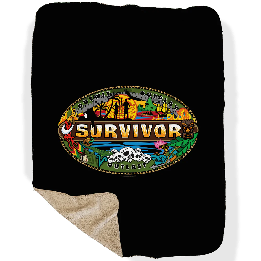 Survivor Mashup Logo Sherpa Blanket