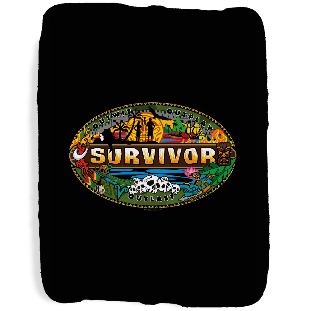 Survivor Mashup Logo Sherpa Blanket - Image 3