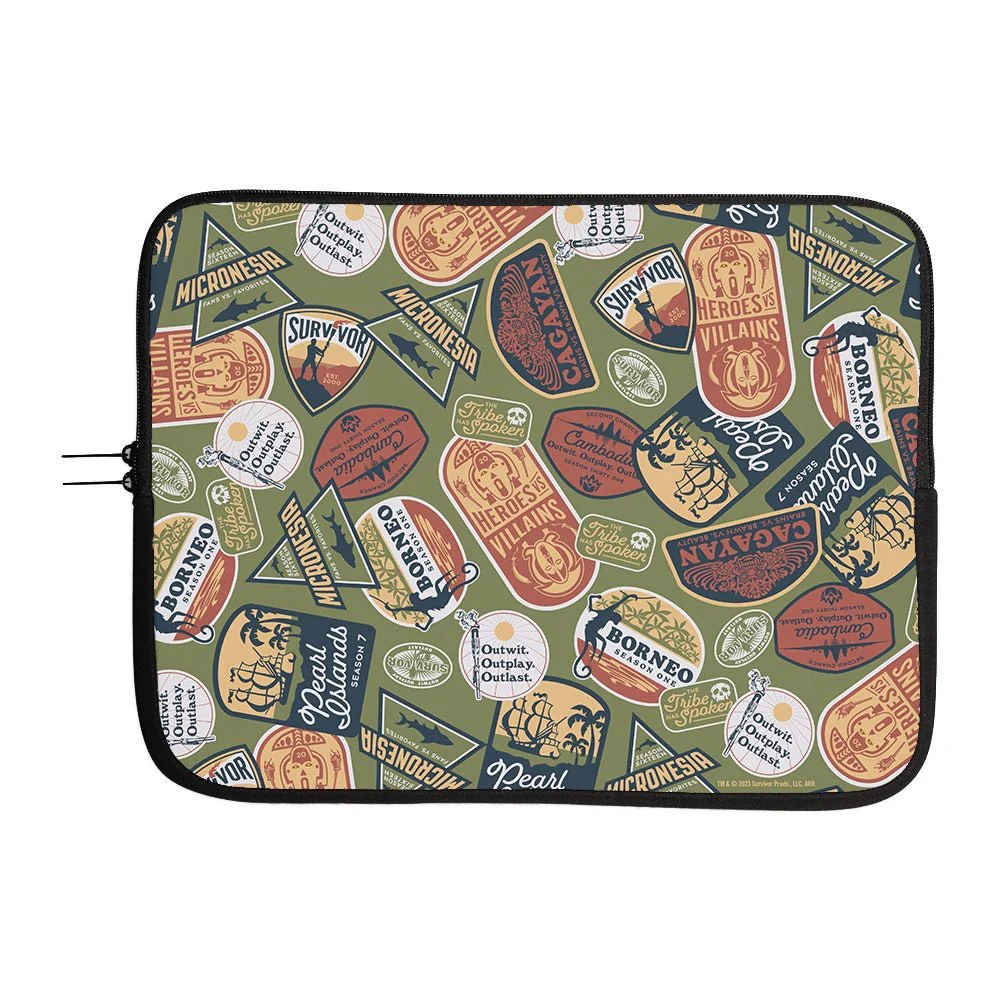 Survivor Seasons Pattern Neoprene Laptop Sleeve