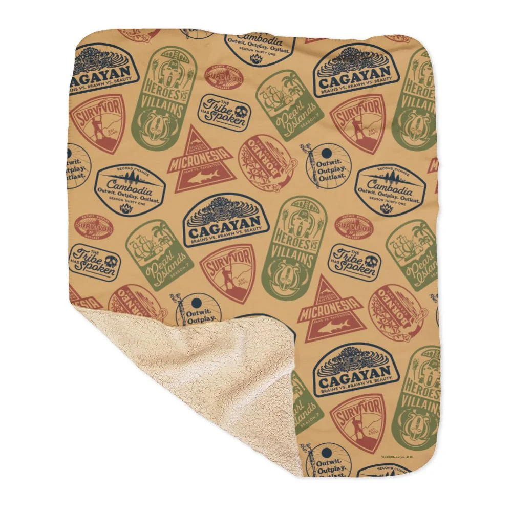 Survivor Seasons Pattern Sherpa Blanket - Image 3