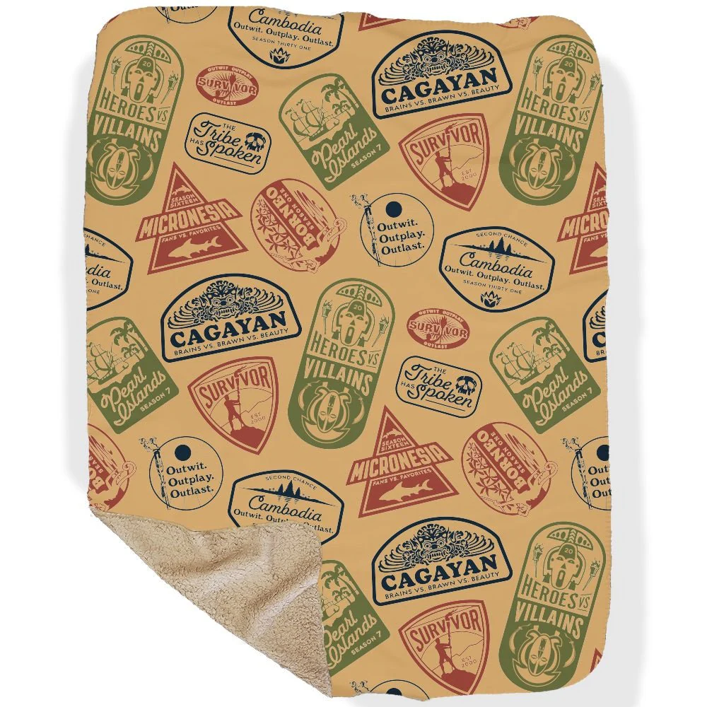 Survivor Seasons Pattern Sherpa Blanket - Image 4