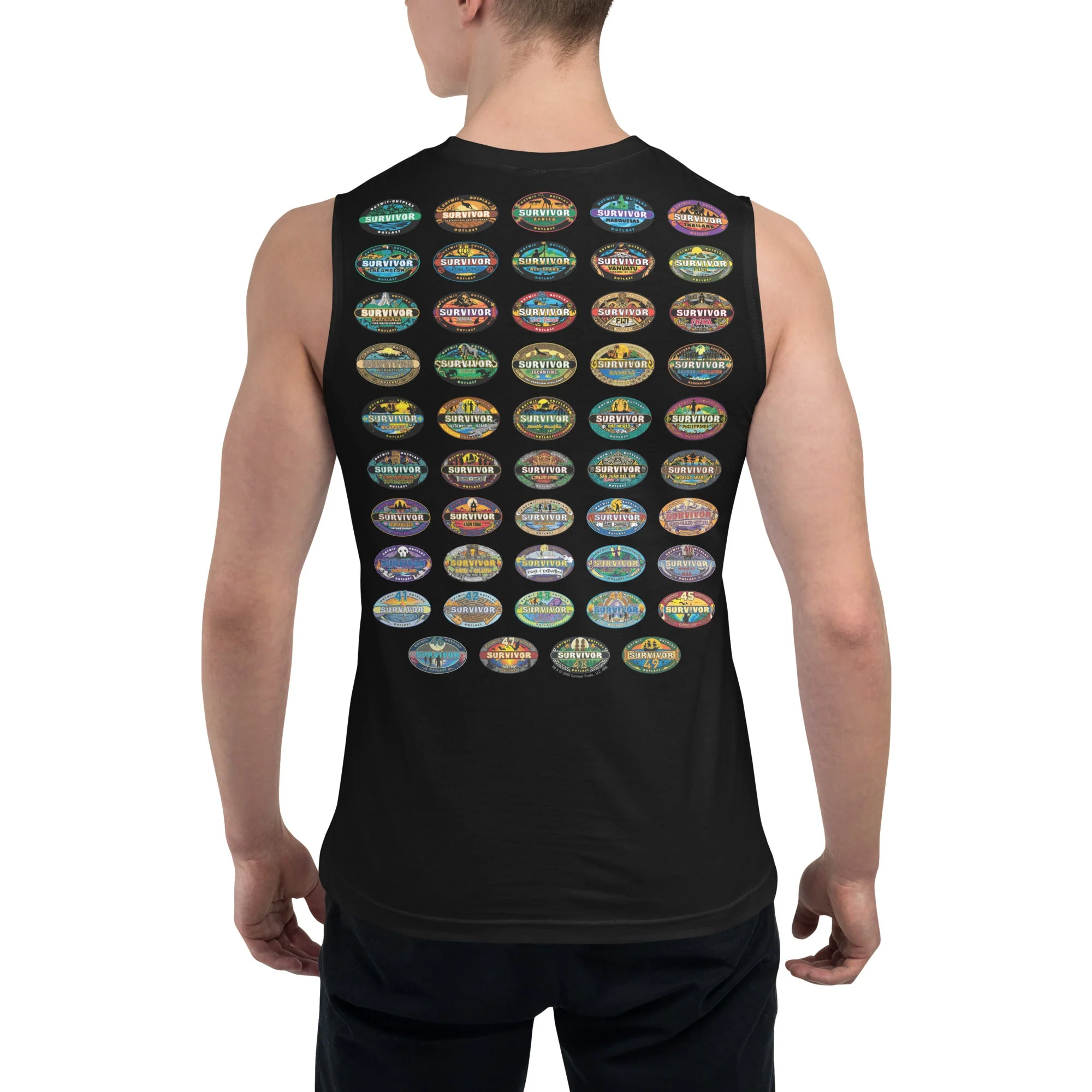 Survivor Unisex Muscle Tank 50 Seasons Logo - Image 5