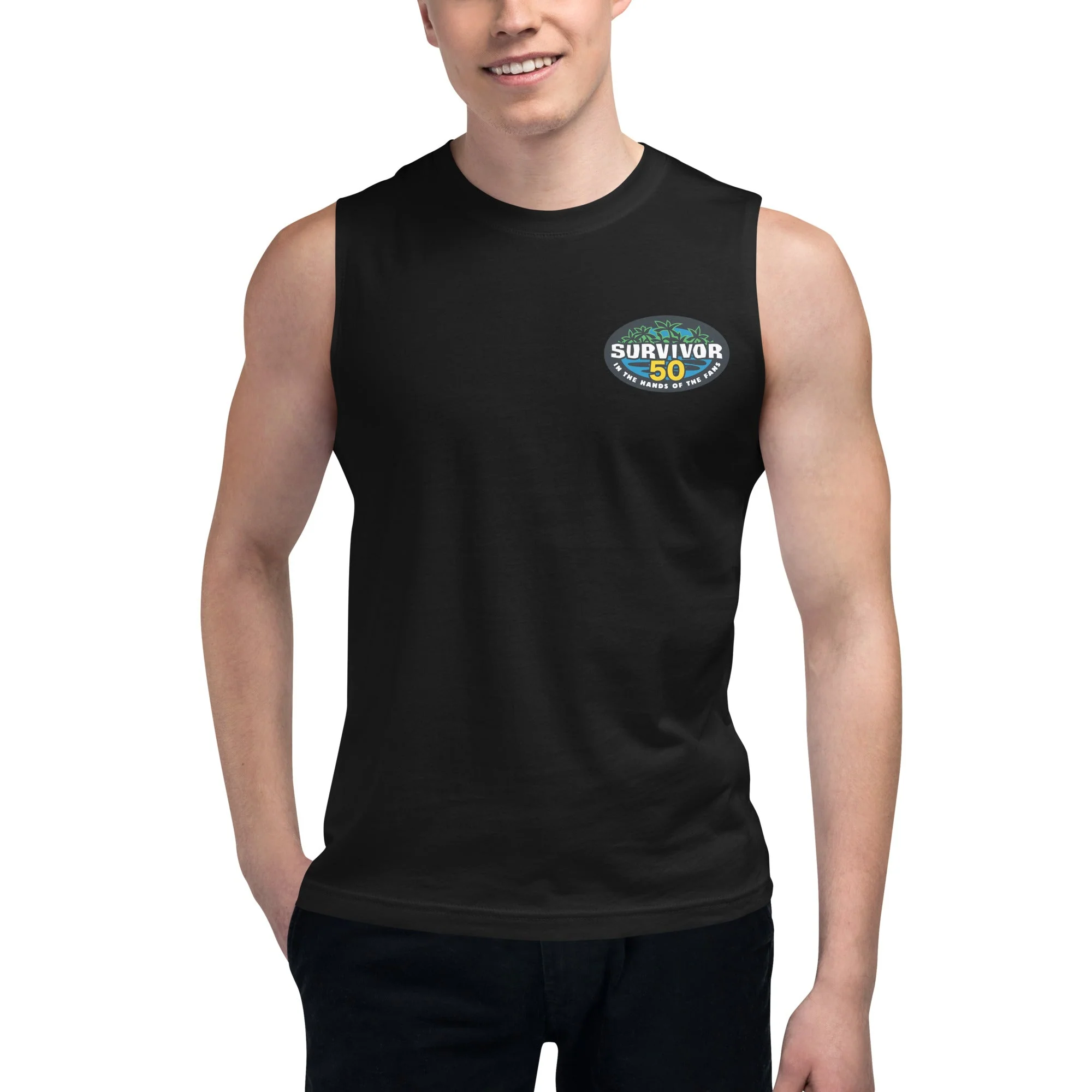 Survivor Unisex Muscle Tank 50 Seasons Logo - Image 6