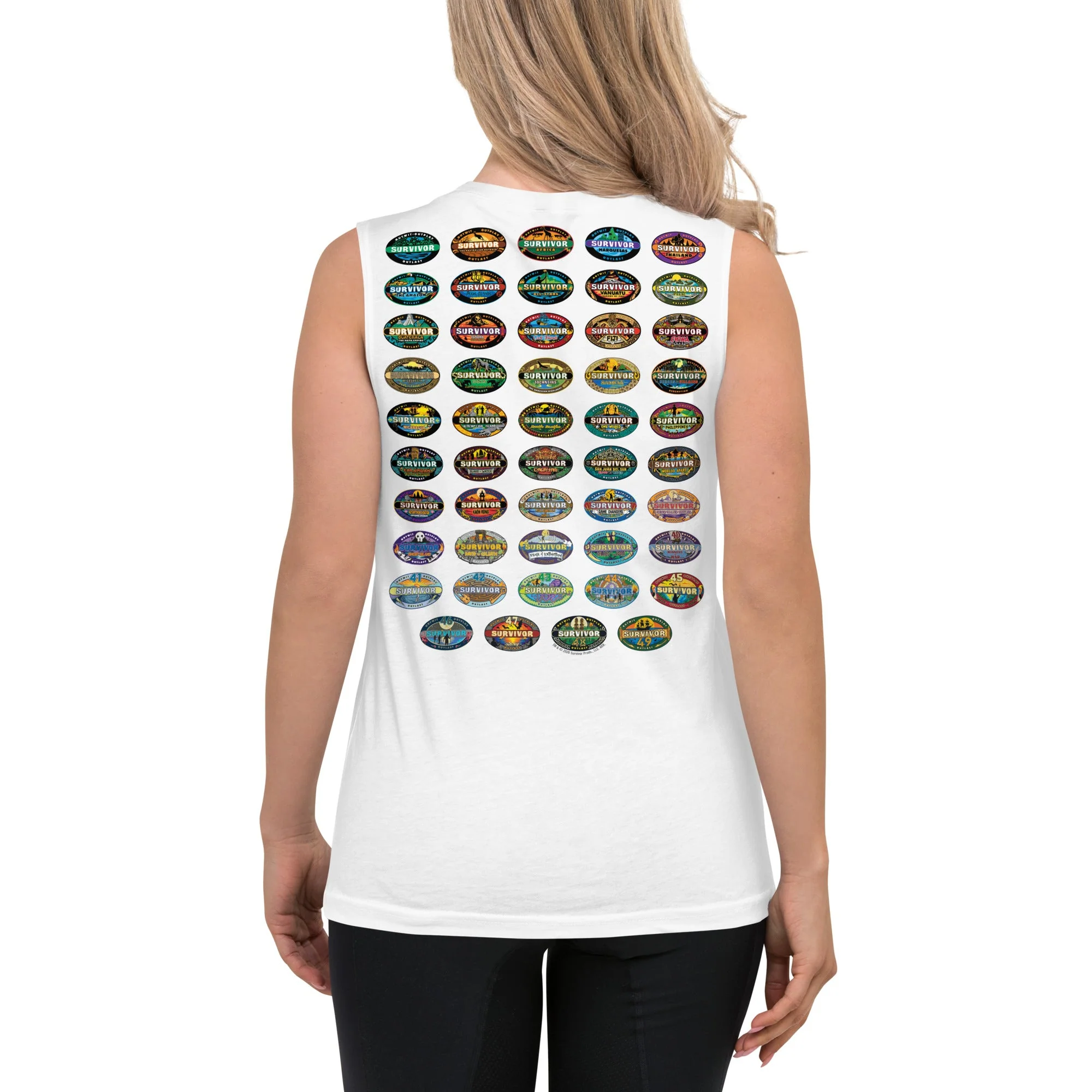 Survivor Unisex Muscle Tank 50 Seasons Logo - Image 7