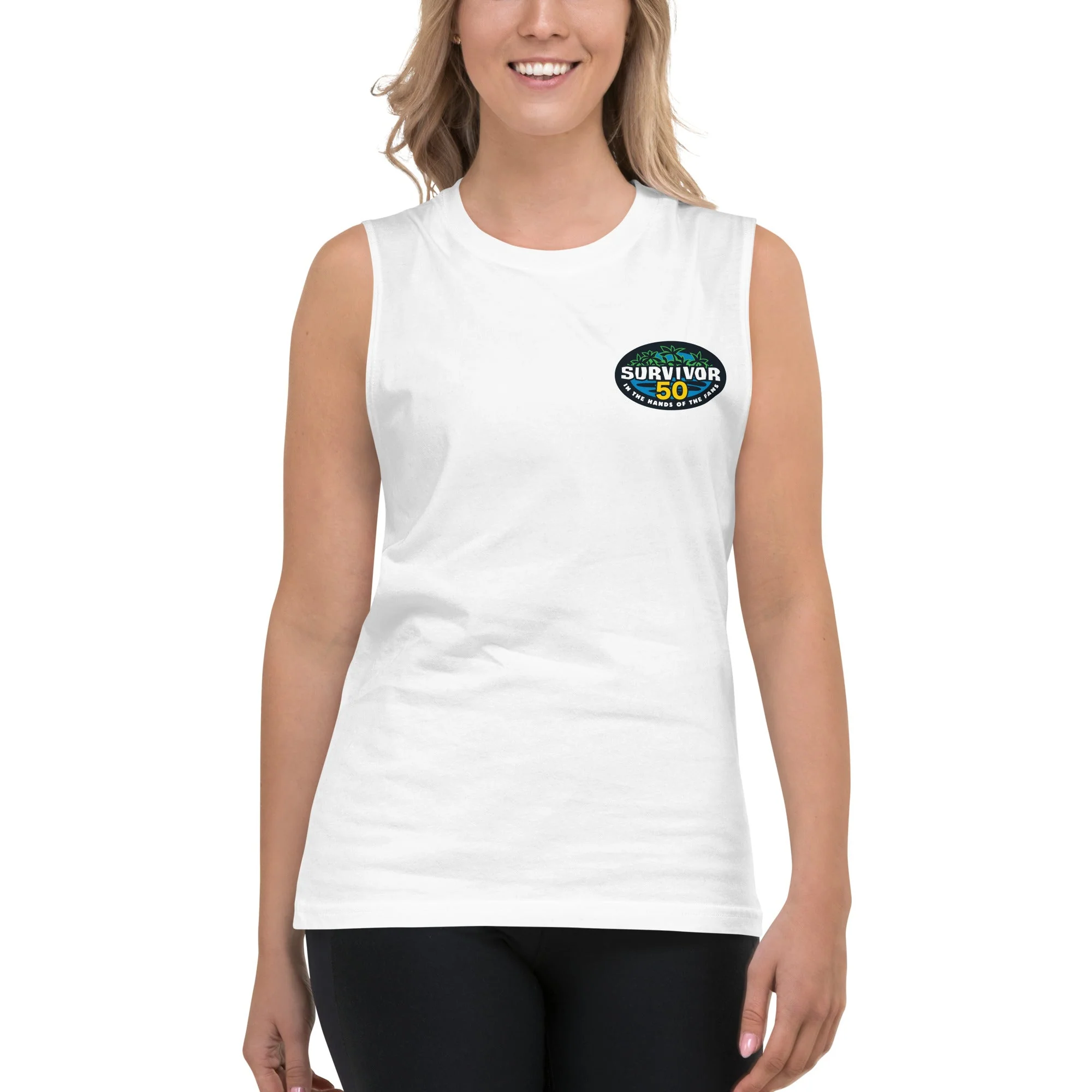 Survivor Unisex Muscle Tank 50 Seasons Logo - Image 8