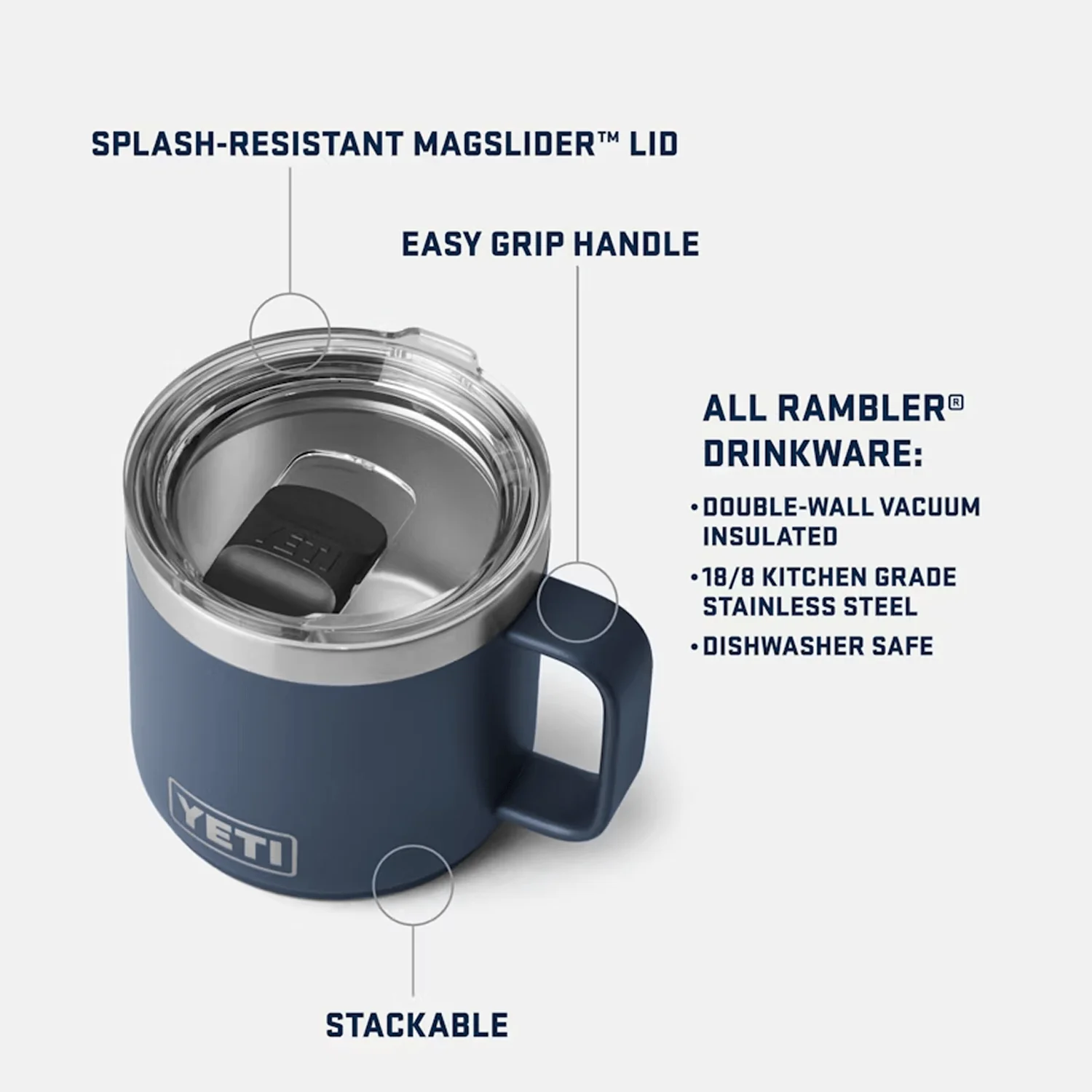Survivor Yeti® Rambler 14oz Stackable Mug with Lid - Image 7