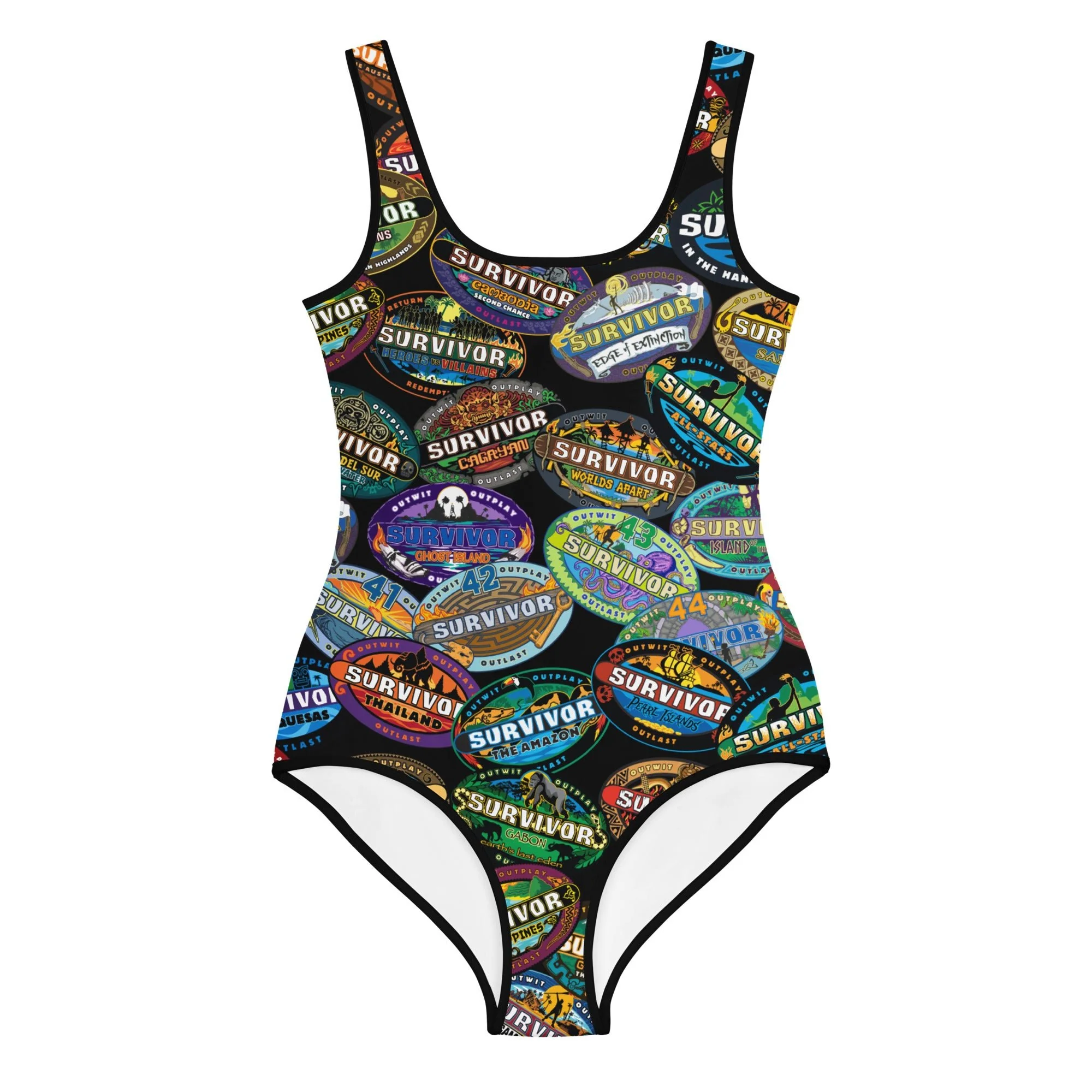 Survivor Youth One-Piece Swimsuit Logo Toss