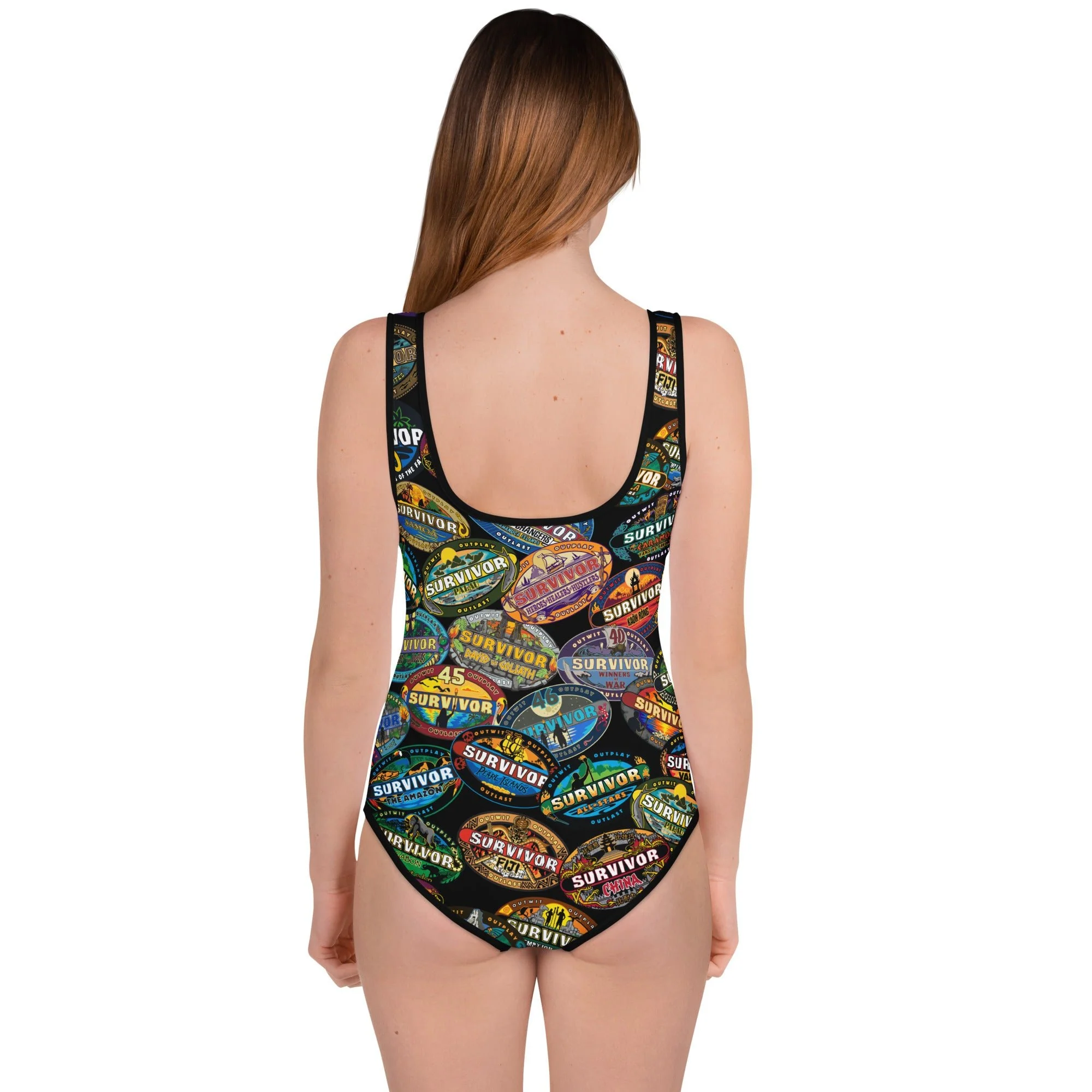 Survivor Youth One-Piece Swimsuit Logo Toss - Image 5