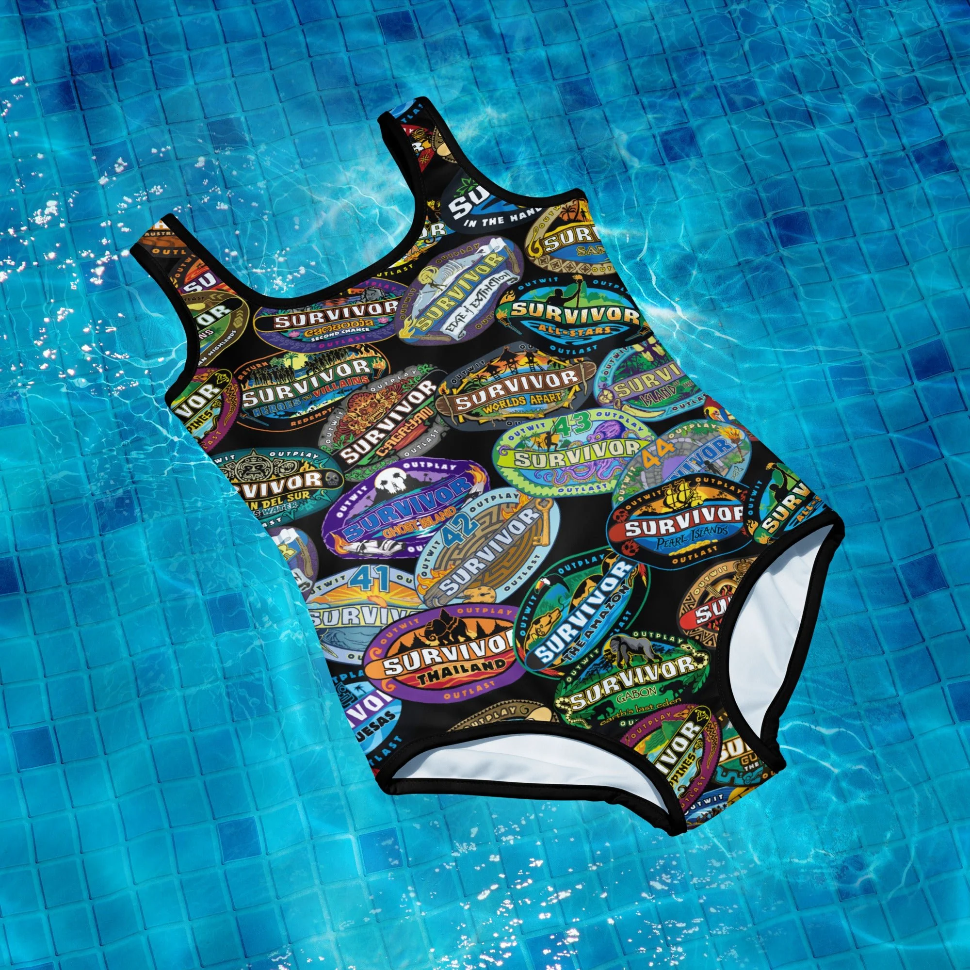 Survivor Youth One-Piece Swimsuit Logo Toss - Image 6