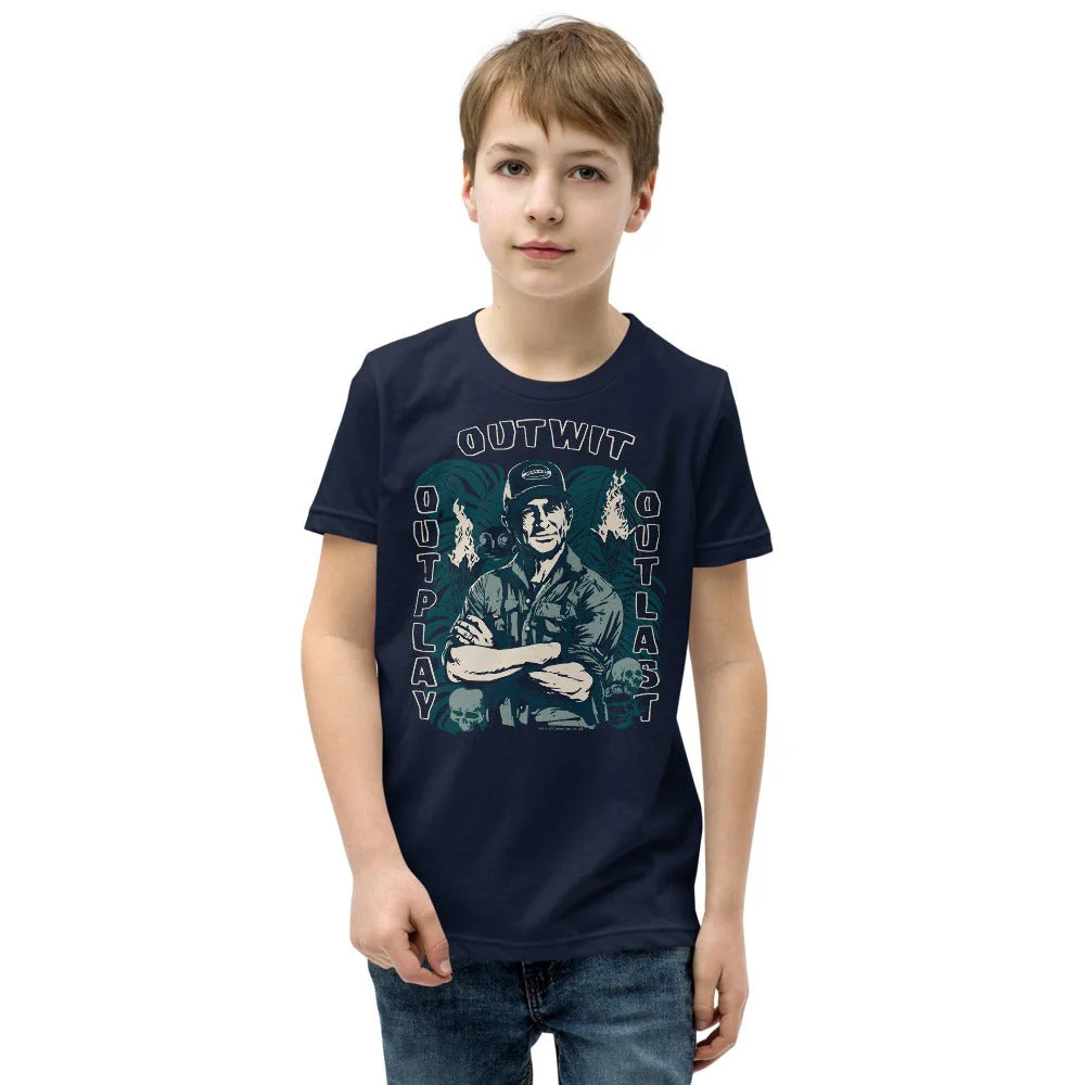 Survivor Youth T-Shirt Jeff Tribal Outwit. Outplay. Outlast. - Image 3