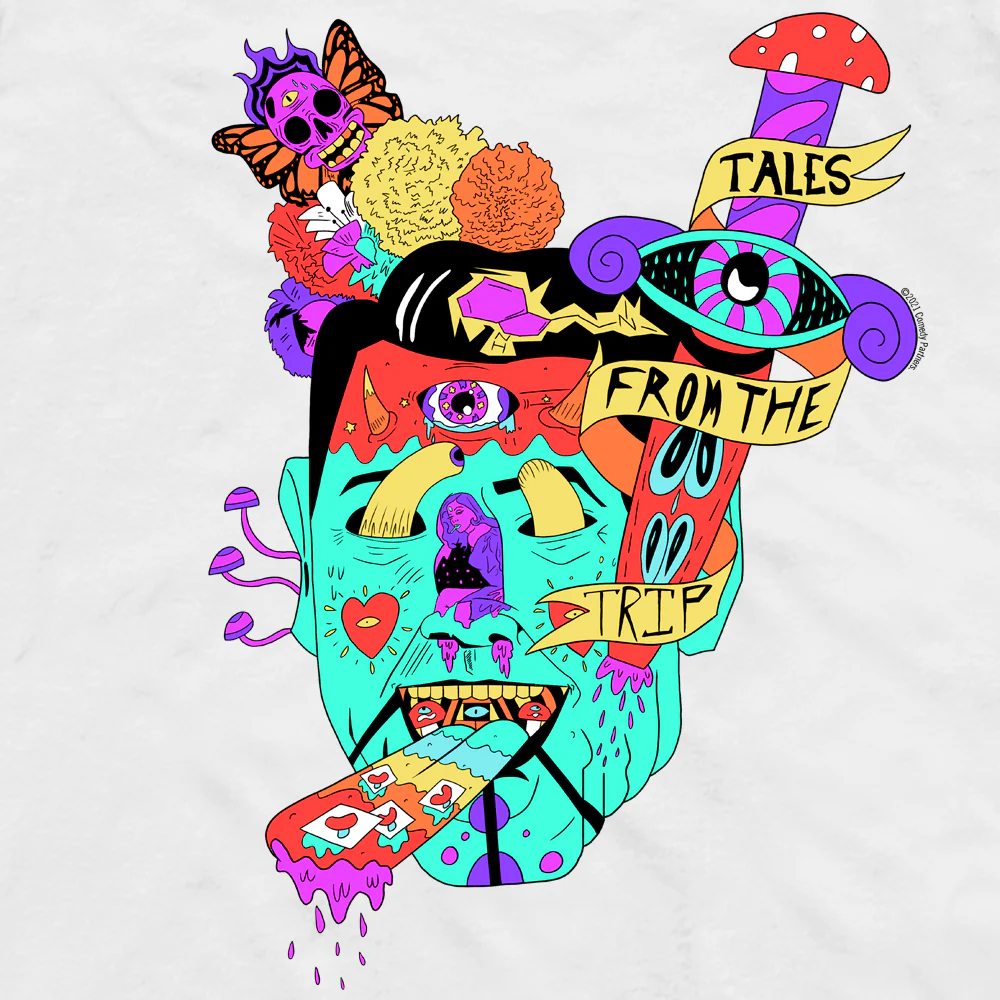 Tales from the Trip Face Design Adult Short Sleeve T-Shirt - Image 2