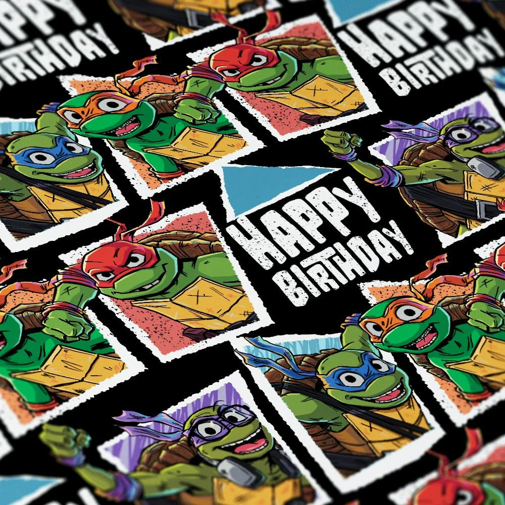 Teenage Mutant Ninja Turtles: Mutant Mayhem Happy Birthday Pattern Wrapping Paper - Image 2