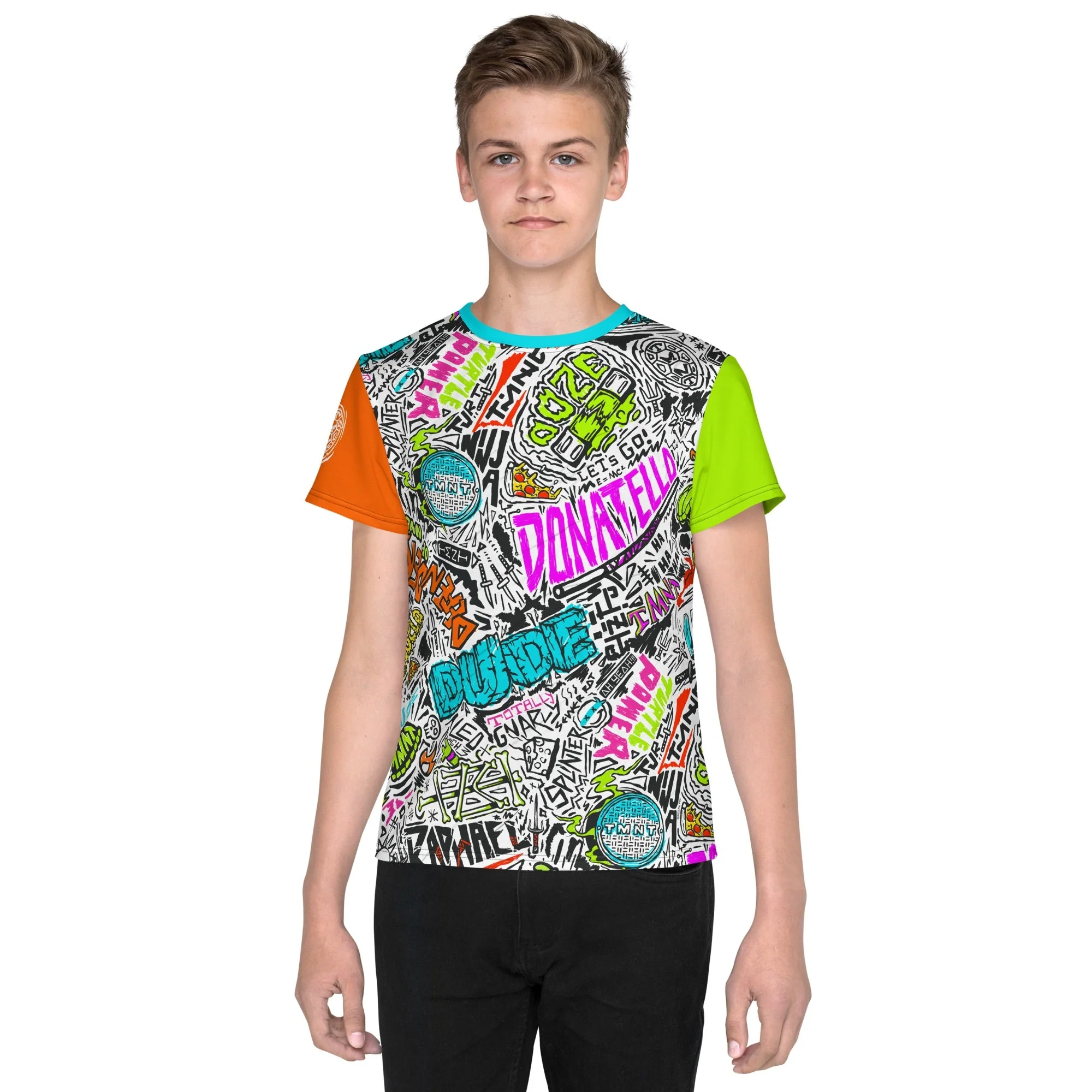 Teenage Mutant Ninja Turtles: Mutant Mayhem Name Sketches Kids T-Shirt - Image 3