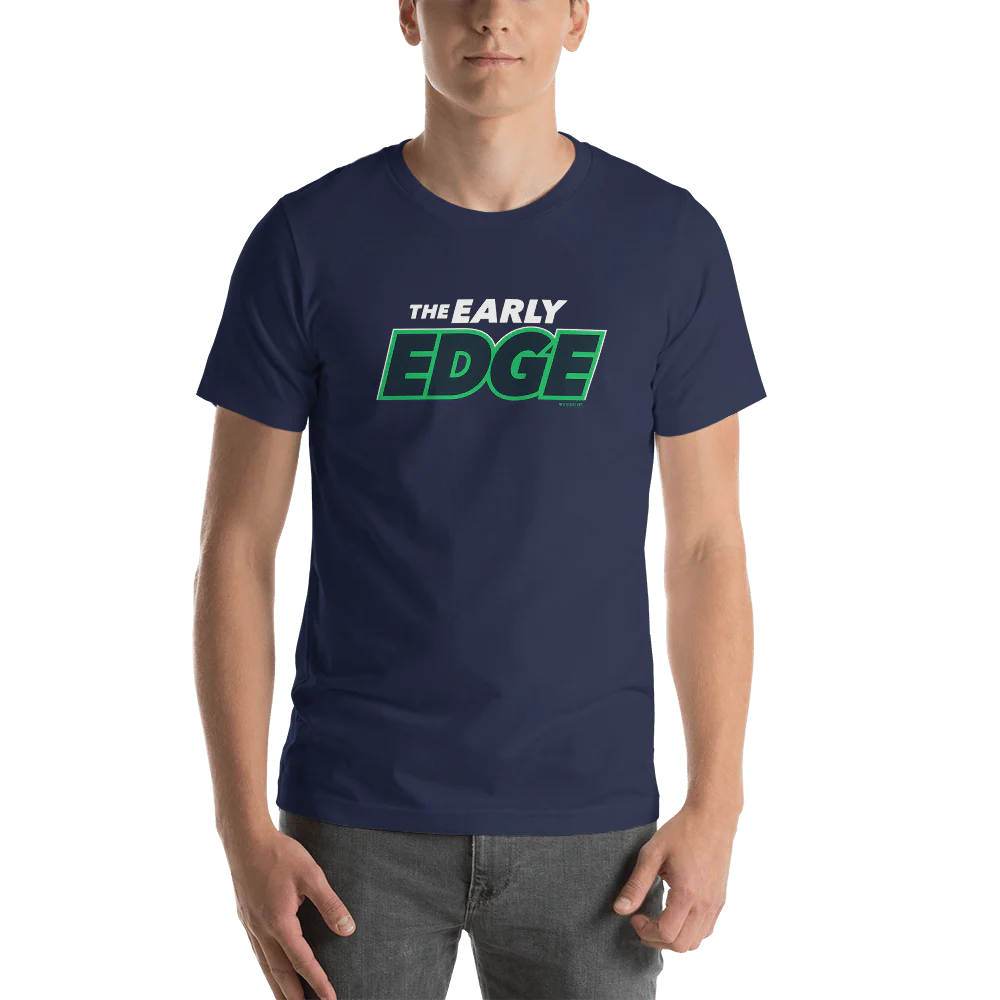 The Early Edge Podcast Logo Adult Short Sleeve T-Shirt - Image 4