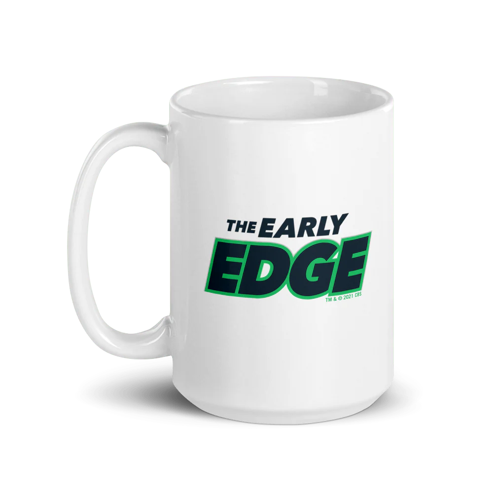 The Early Edge Podcast Logo White Mug - Image 3
