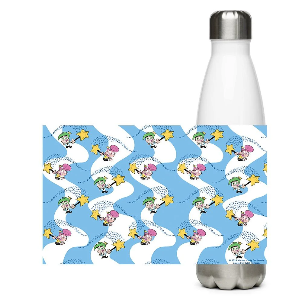The Fairly OddParents Cosmo & Wanda Pattern 17oz Stainless Steel Water Bottle - Image 3