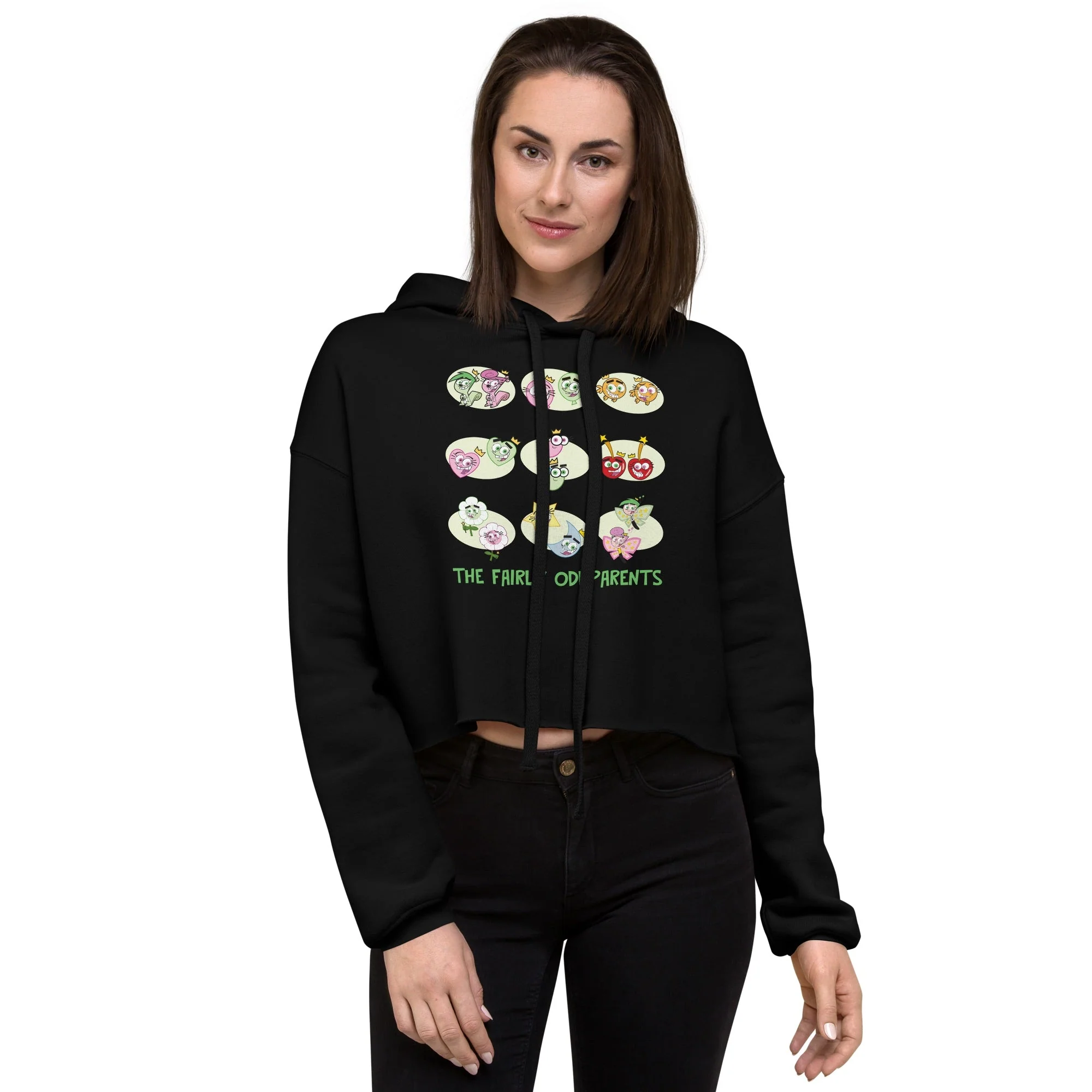 The Fairly OddParents Fairies Women's Fleece Crop Hooded Sweatshirt - Image 3