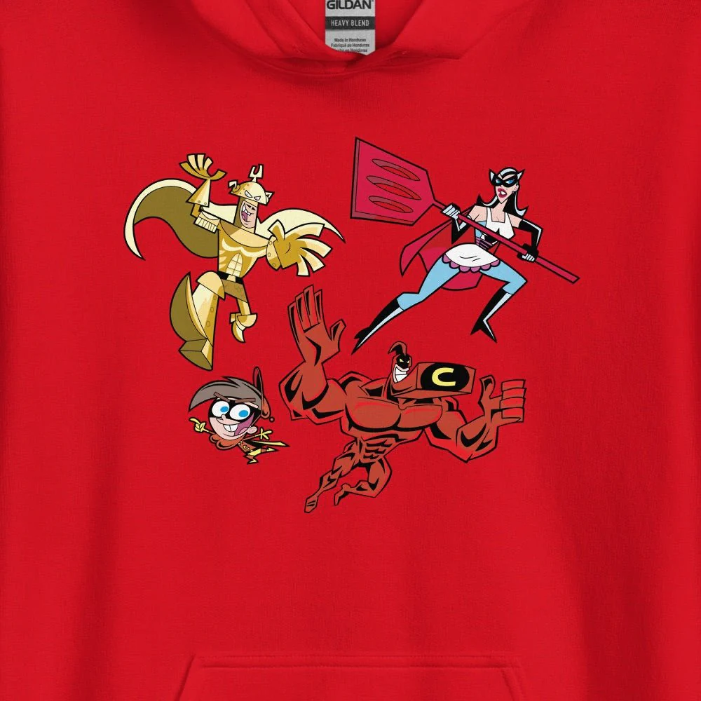 The Fairly OddParents The Crimson Chin Adult Hooded Sweatshirt - Image 2