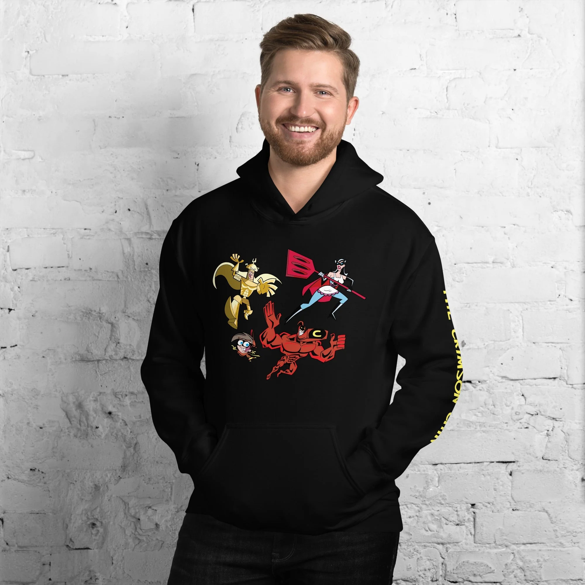 The Fairly OddParents The Crimson Chin Adult Hooded Sweatshirt - Image 4