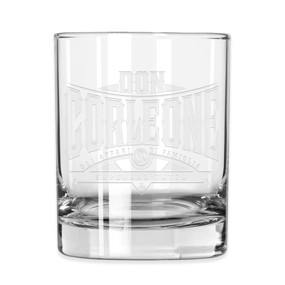 The Godfather Don Corleone Laser Engraved Rocks Glass - Image 2