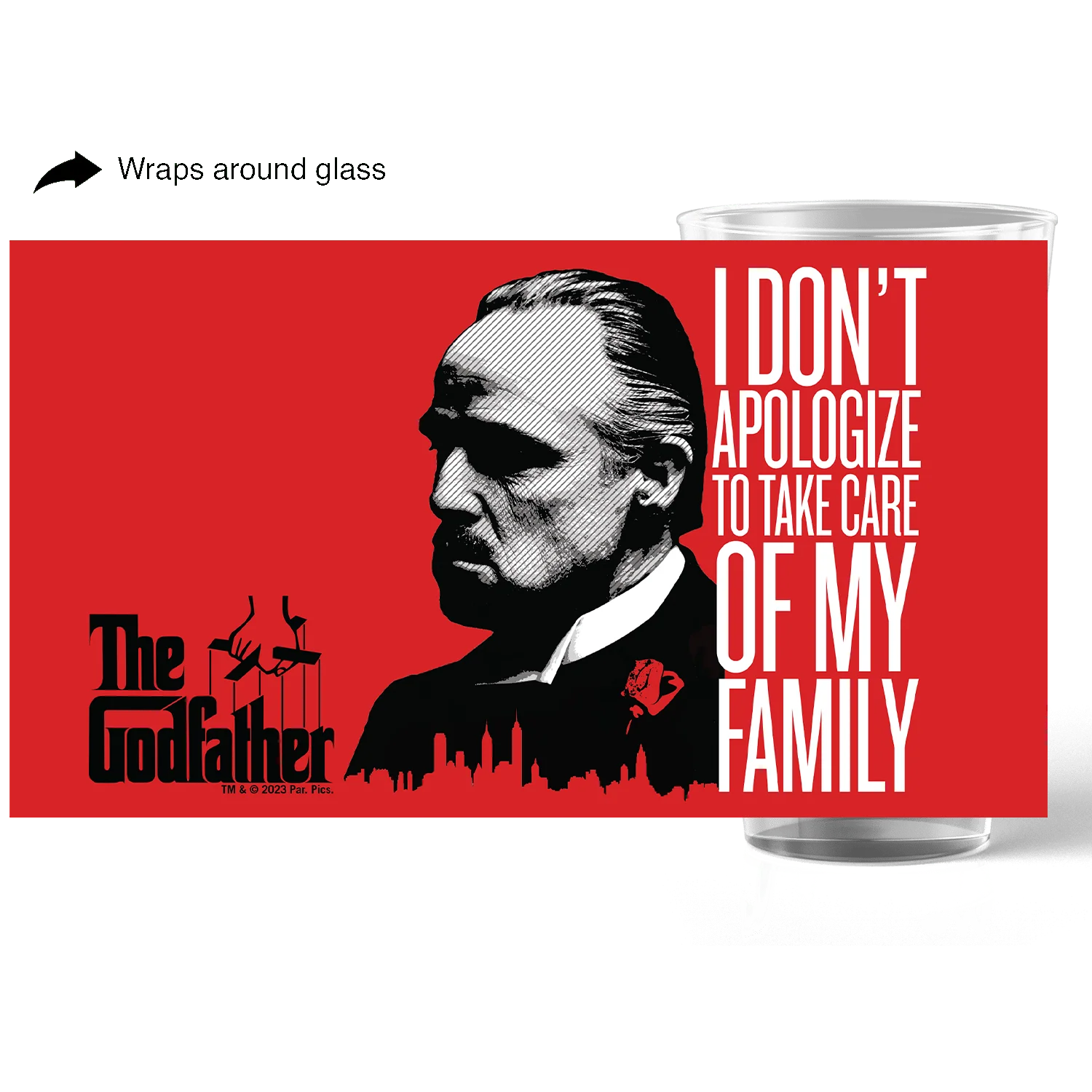 The Godfather "I Don't Apologize" 17 oz Pint Glass - Image 4