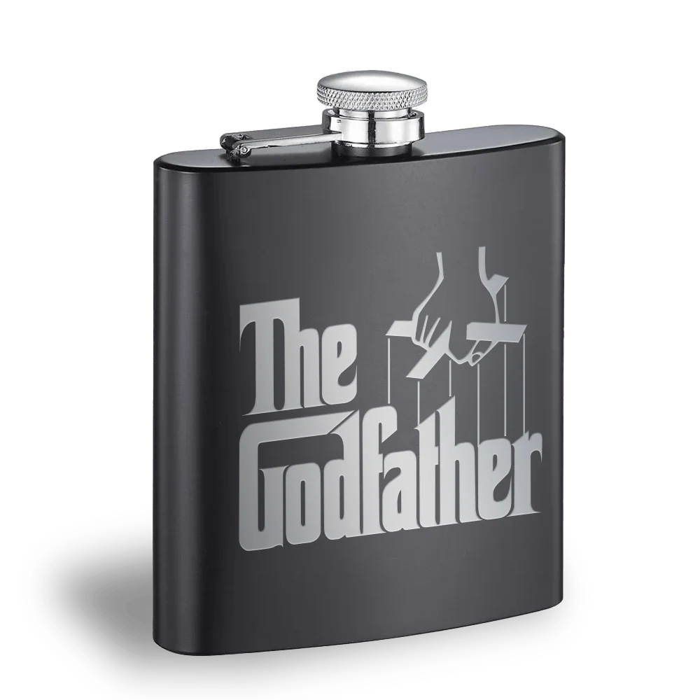 The Godfather Logo Laser Engraved Flask