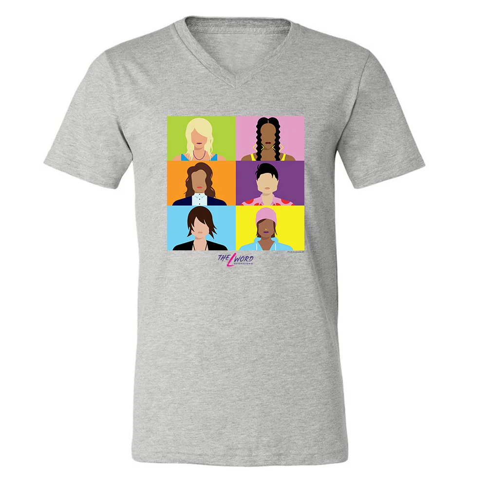 The L Word: Generation Q Faces Adult V-Neck T-Shirt