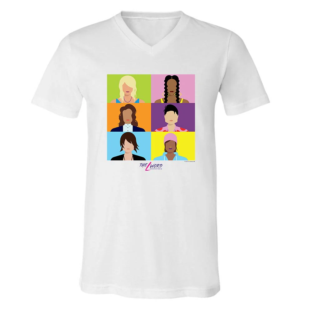 The L Word: Generation Q Faces Adult V-Neck T-Shirt - Image 2