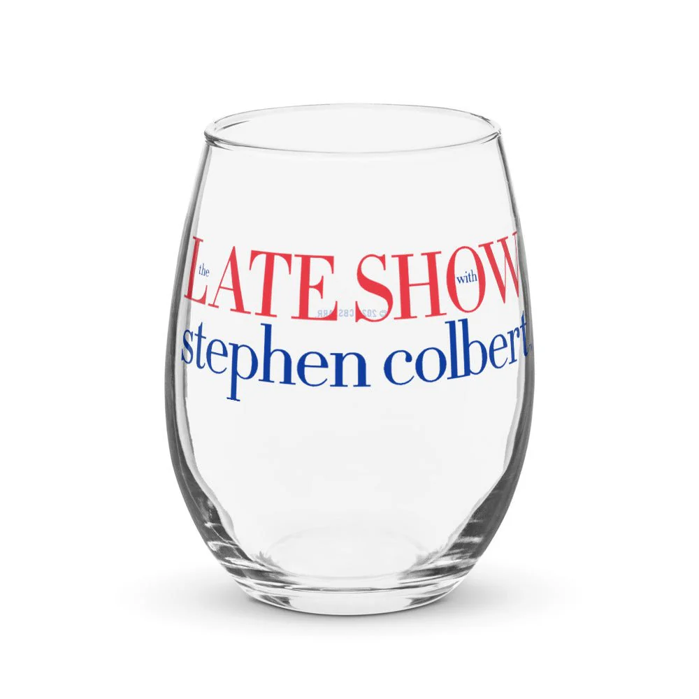 The Late Show with Stephen Colbert Logo Wine Glass
