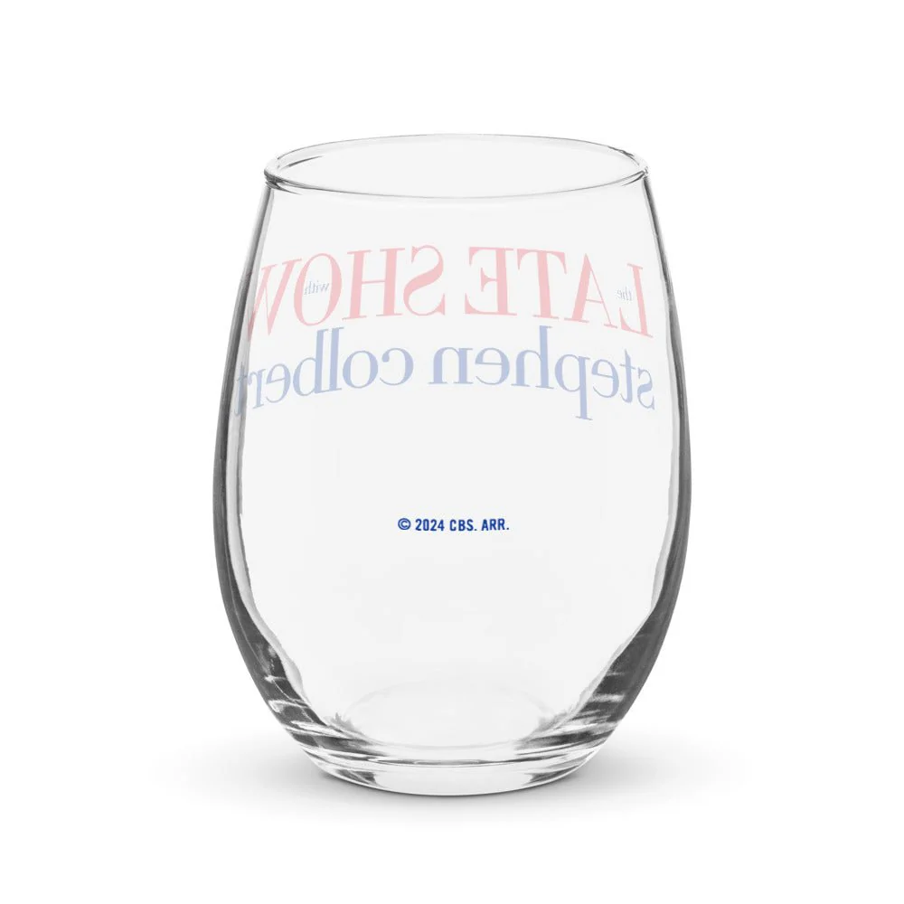 The Late Show with Stephen Colbert Logo Wine Glass - Image 3