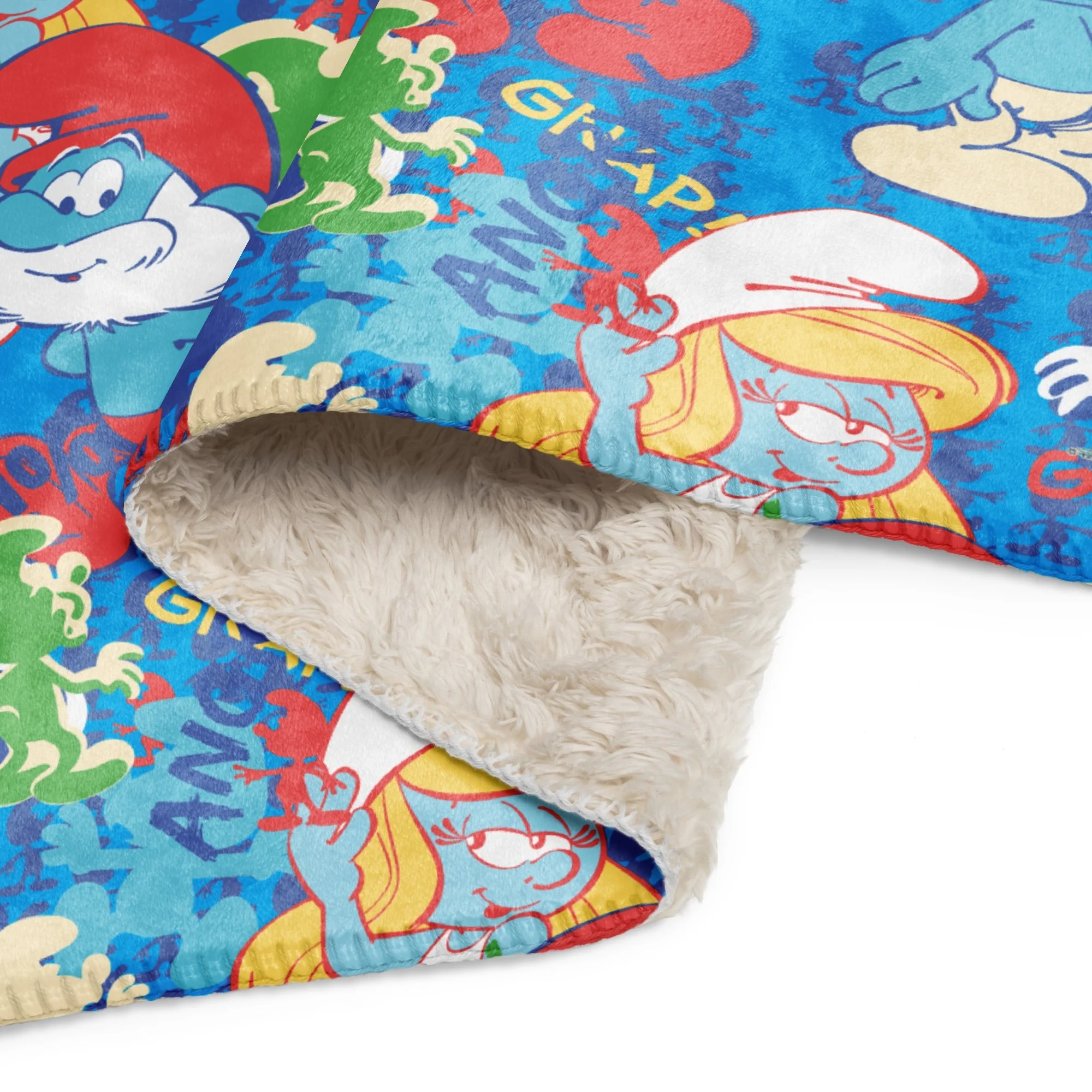The Smurfs Collage Sherpa Blanket - Image 5