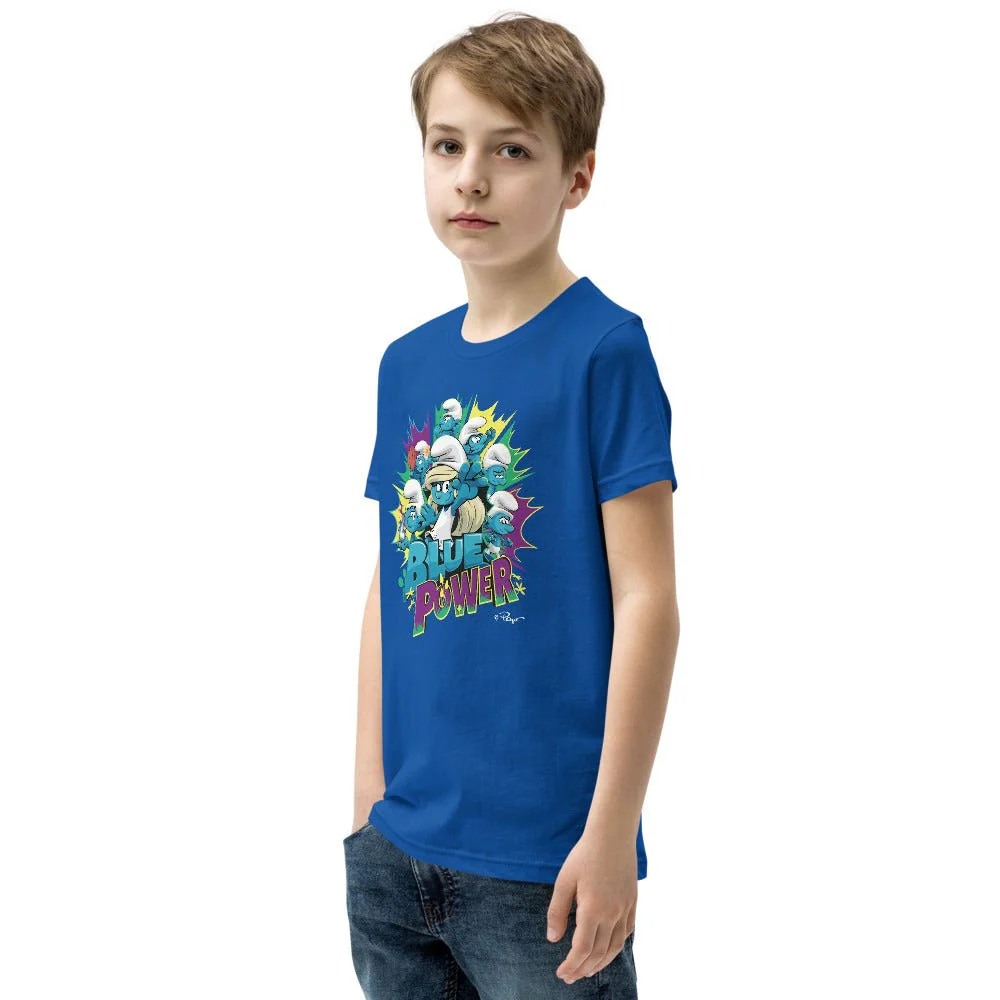 The Smurfs Movie Blue Power Kids Premium T-Shirt - Image 2