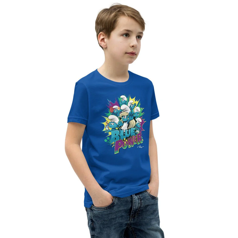 The Smurfs Movie Blue Power Kids Premium T-Shirt - Image 3