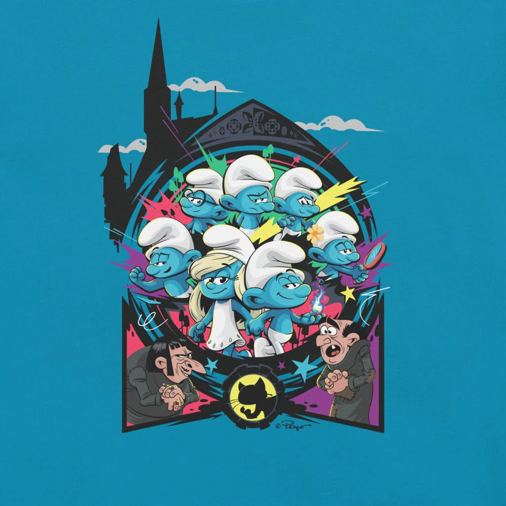 The Smurfs Movie Character Adult Short Sleeve T-Shirt - Image 2