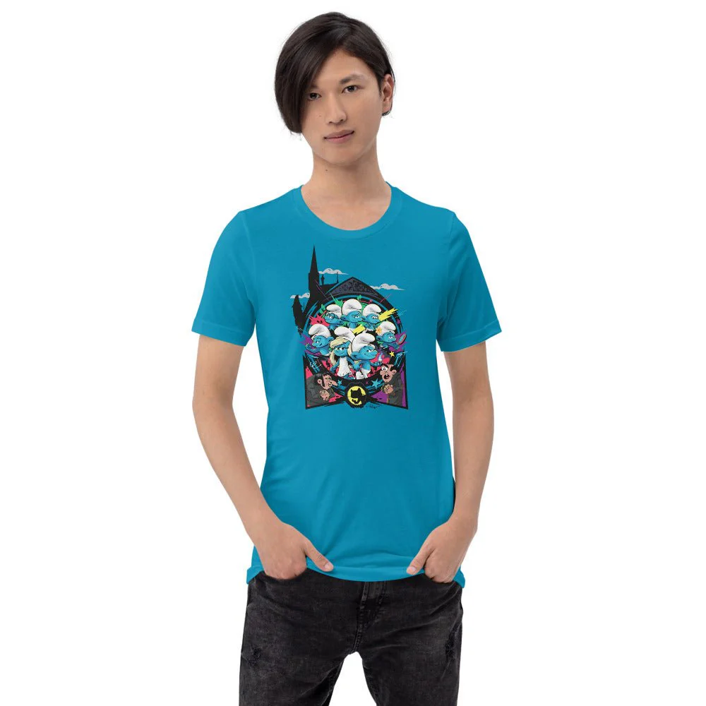 The Smurfs Movie Character Adult Short Sleeve T-Shirt - Image 3