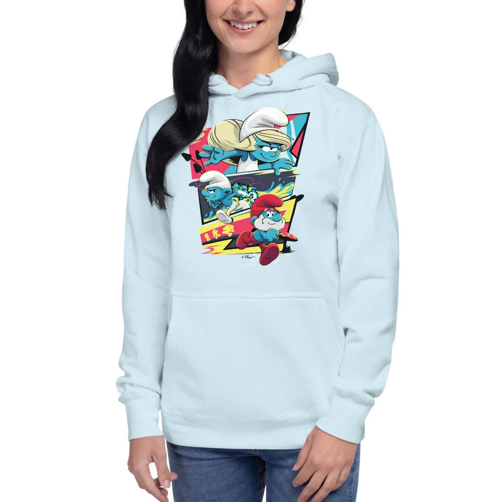 The Smurfs Movie Comic Unisex Premium Hoodie - Image 2