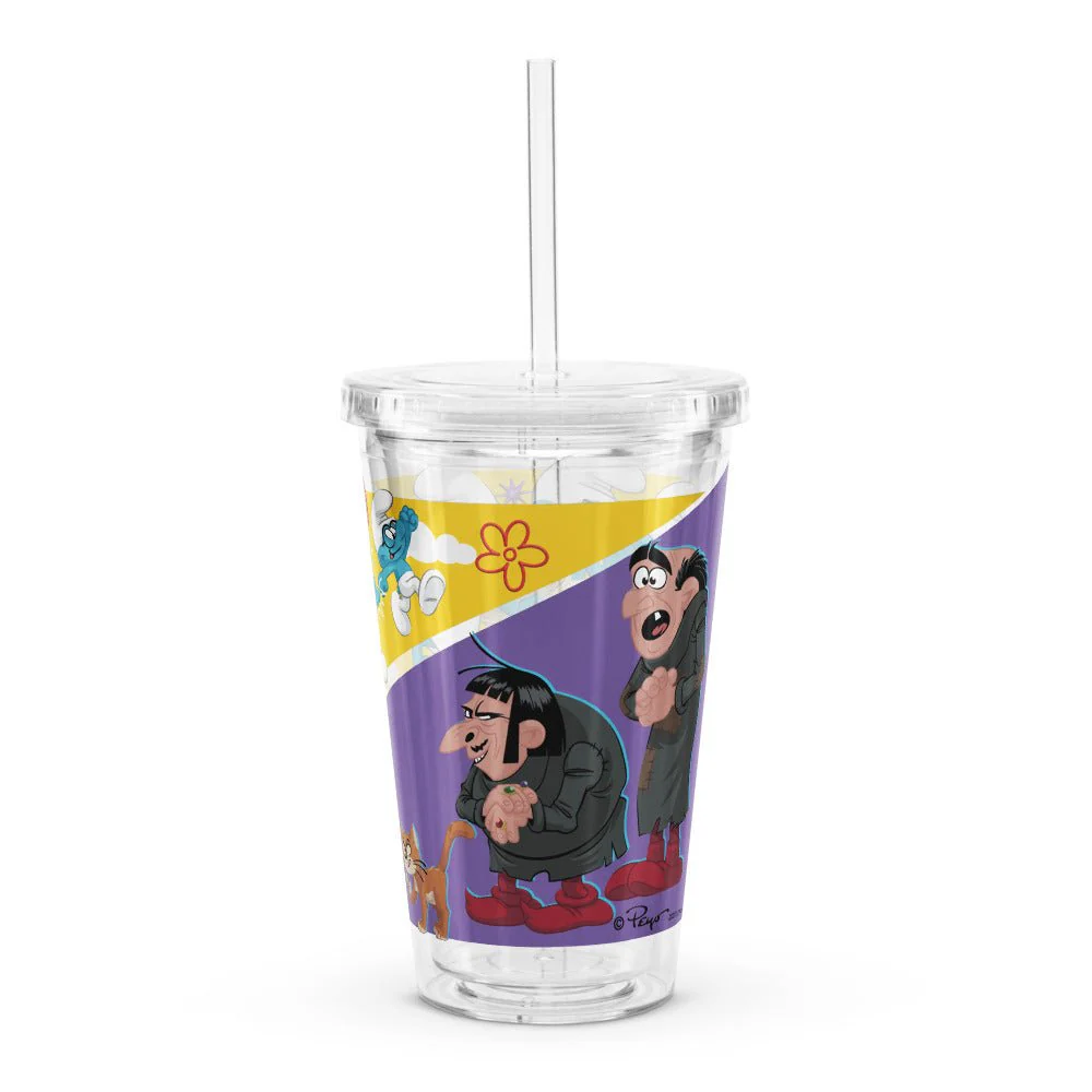 The Smurfs Movie Strip Clear Plastic Tumbler - Image 2