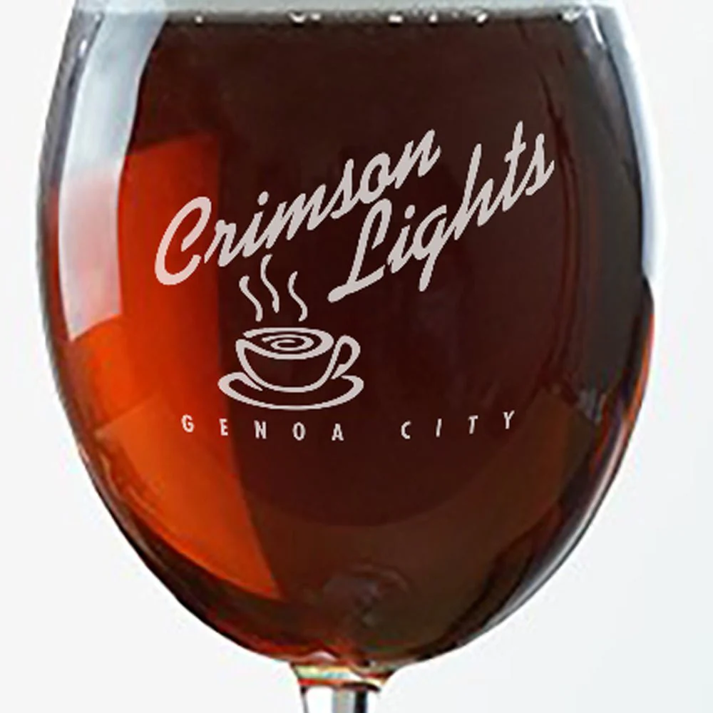 The Young and the Restless Crimson Lights Laser Engraved Wine Glass - Image 2