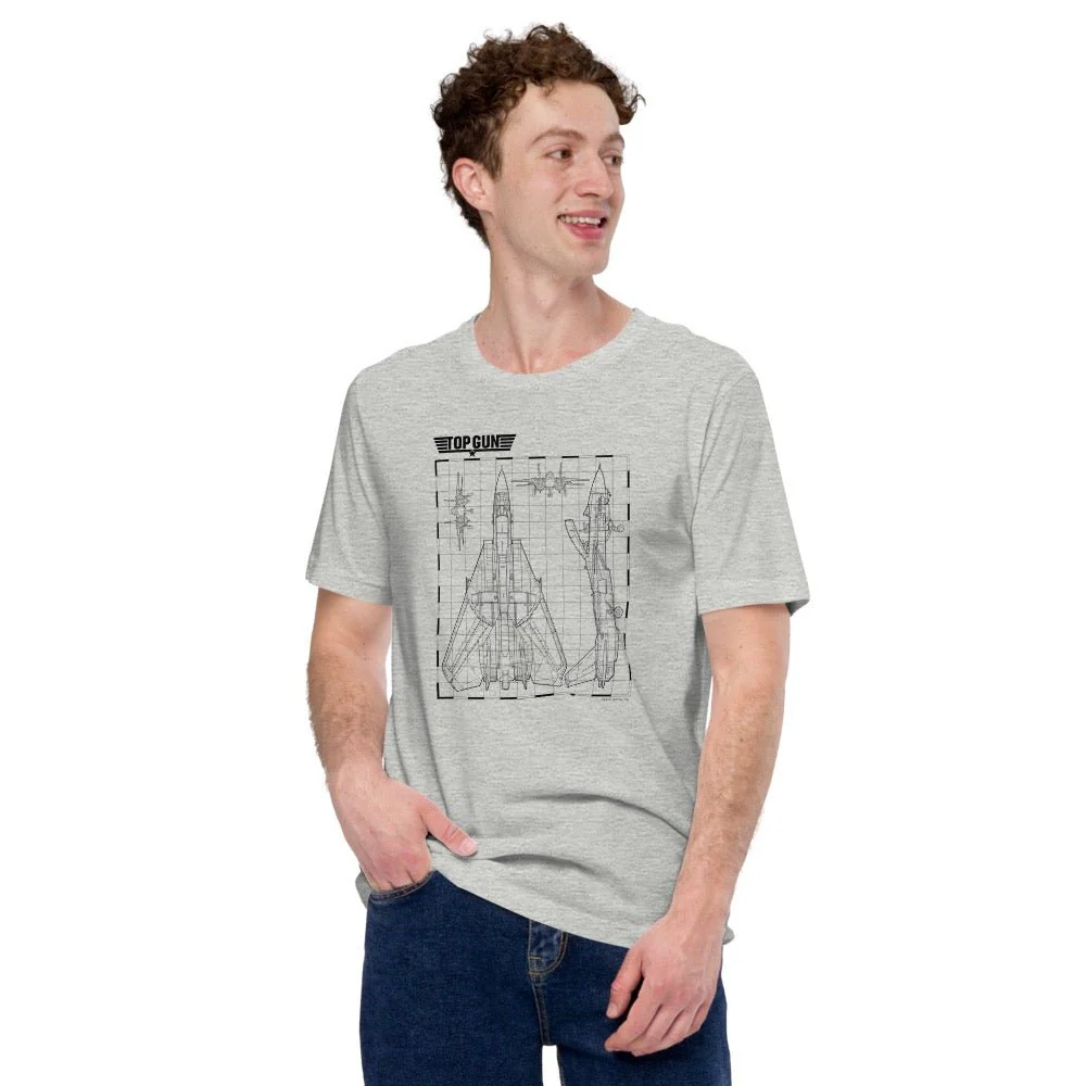 Top Gun Fighter Jet Schematics Unisex Premium T-Shirt - Image 3