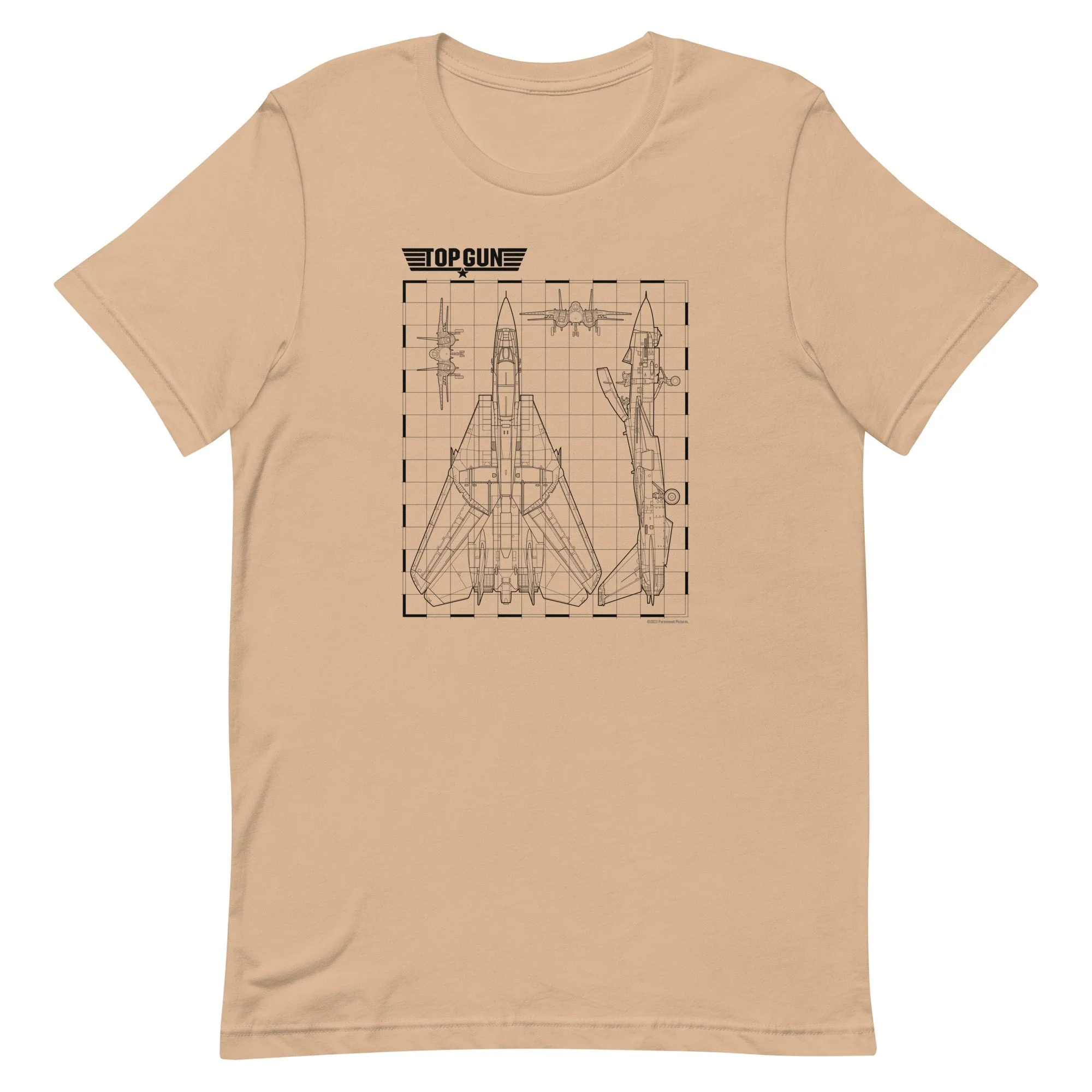Top Gun Fighter Jet Schematics Unisex Premium T-Shirt - Image 4