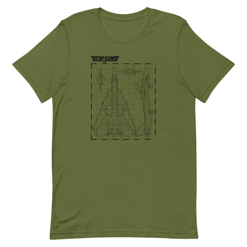 Top Gun Fighter Jet Schematics Unisex Premium T-Shirt - Image 5