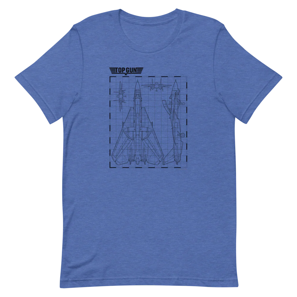 Top Gun Fighter Jet Schematics Unisex Premium T-Shirt - Image 6